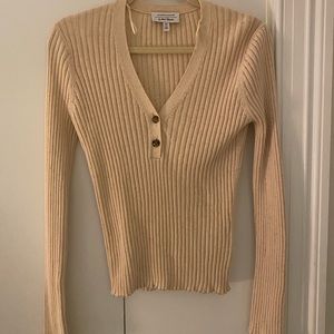 Never worn &Other Stories Beige Sweater Vneck Top